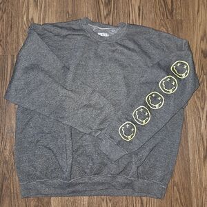 NIRVANA Nevermind Crewneck Sweater Gray Sweatshirt Yellow Graphics Small Medium